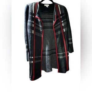 Charter Club Black and Red Plaid Cardigan